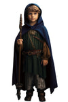 Homelex Blue Renaissance Costume For Boys - Kids Medieval Cloak With Hood Halloween Ranger Wizard Elven Hooded Cape Robe