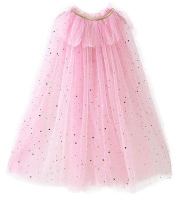 Little Girl Cape Cloak Dresses Coat Matching Princess Wedding Birthday Party Halloween Star Sequins Summer Cape Cloaks Costumes