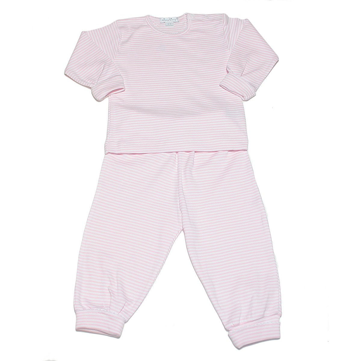 Kissy Kissy - Simple Stripes Ls Tee And Pants - Pink-0-3Mos