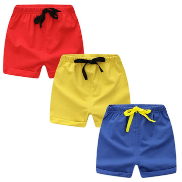 Jagrove Toddler Boys Girls Shorts 3 Pack Little Kids Cotton Sport Jogger Shorts Summer Solid Color Active Short Pants