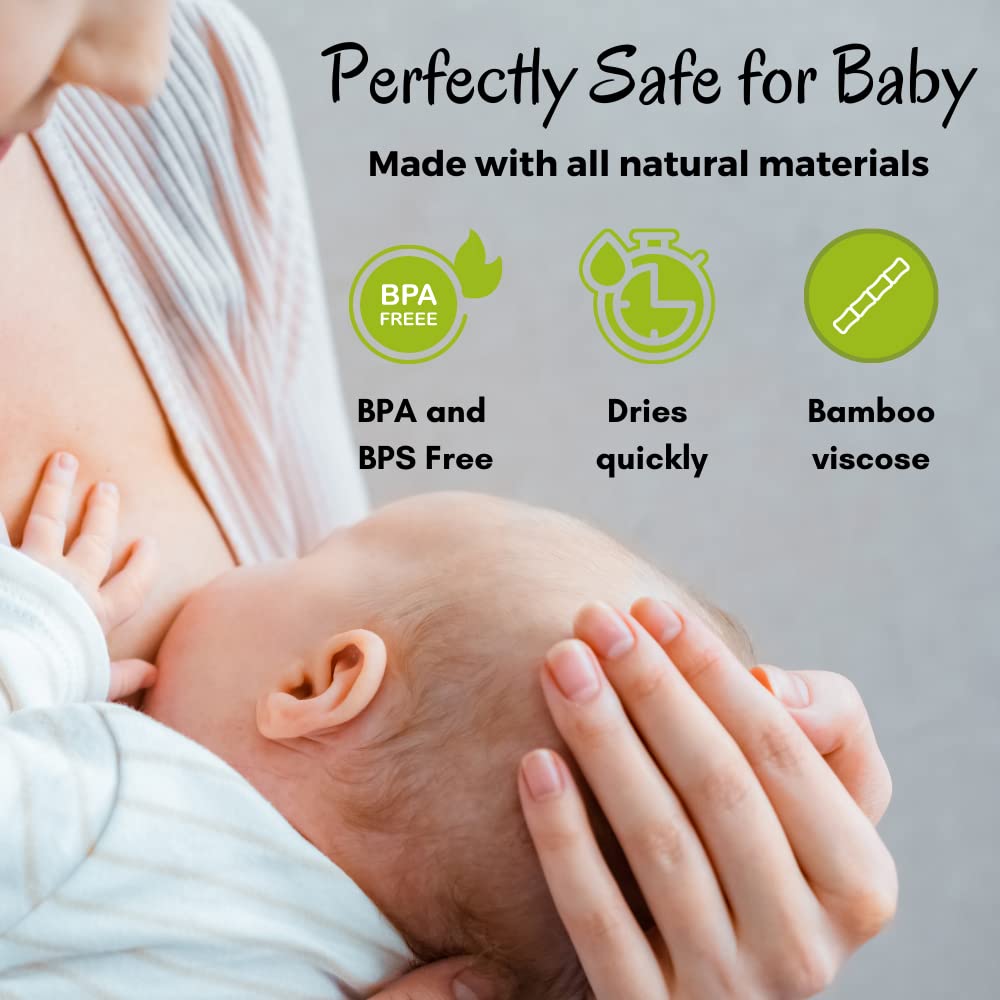 Bamboo Viscose Nursing Pads - 14 Washable Pads With Wash And Storage Bags - Breastfeeding Nipple Pads For Maternity - Reusable B