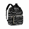 Artsadd Personalized Diaper Bag With Name, Customized Black Signature Nappy Backpack With Thermal Pockets Multi-Function Baby Ba