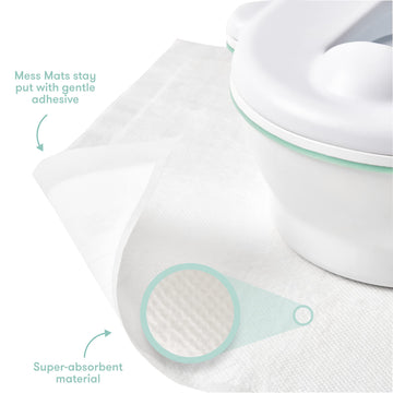 Frida Baby Potty Mess Mats, Disposable, Super-Absorbent Floor Pads For Easy Cleanup, 20 Count