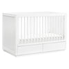 Babyletto Bento 3-in-1 Convertible Storage Crib with Toddler Bed Conversion Kit in White, Undercrib Storage Drawers, Greenguard