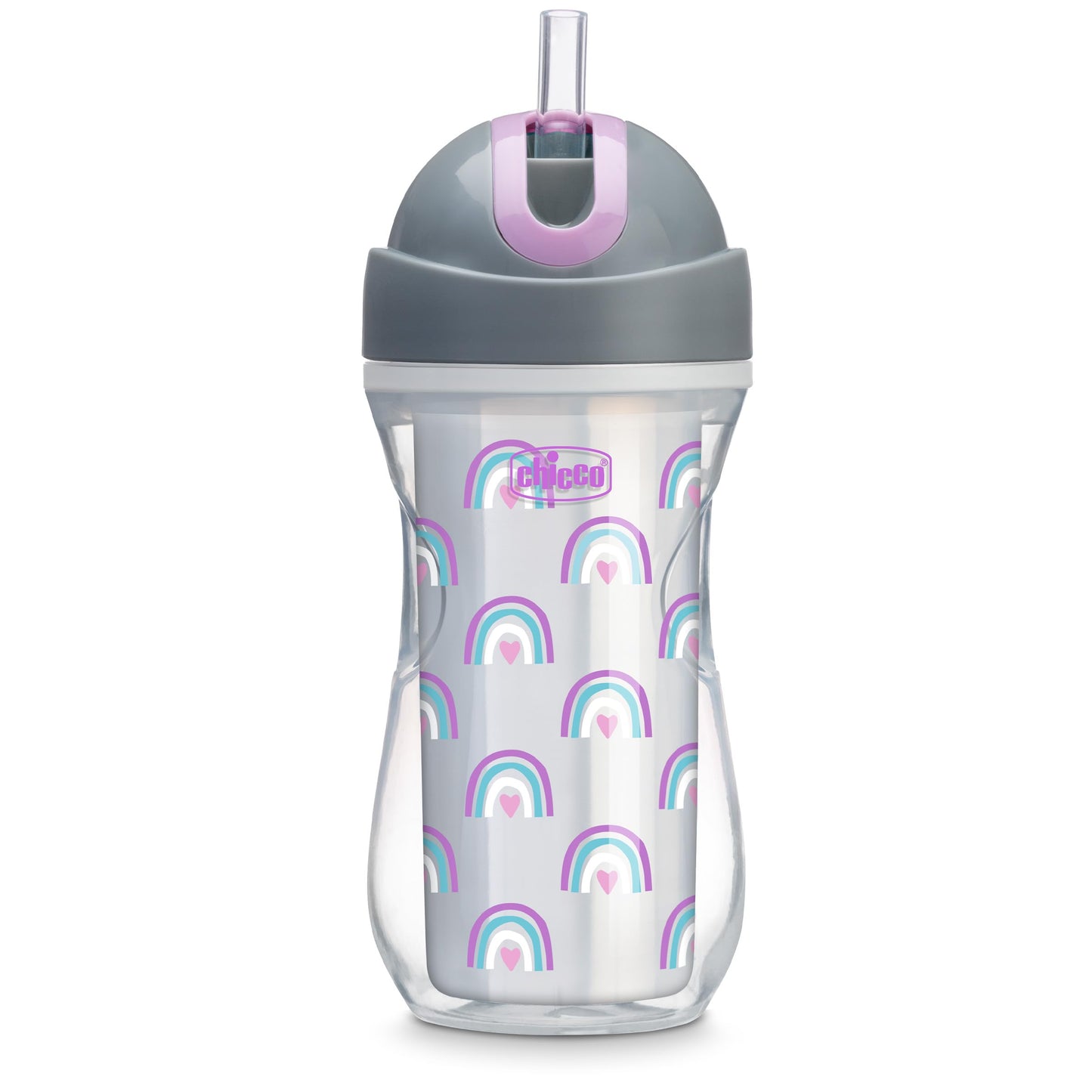 Chicco Flip-Top Straw Cup 9oz | Insulated Toddler Sippy Cup with Soft Silicone Straw | No-Spill | Easy-Clean | BPA-Free | 1pk |