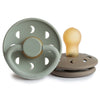 Frigg Moon Natural Rubber Baby Pacifier | Made In Denmark | Bpa-Free (Sage/Portobello, 0-6 Months) 2-Pack