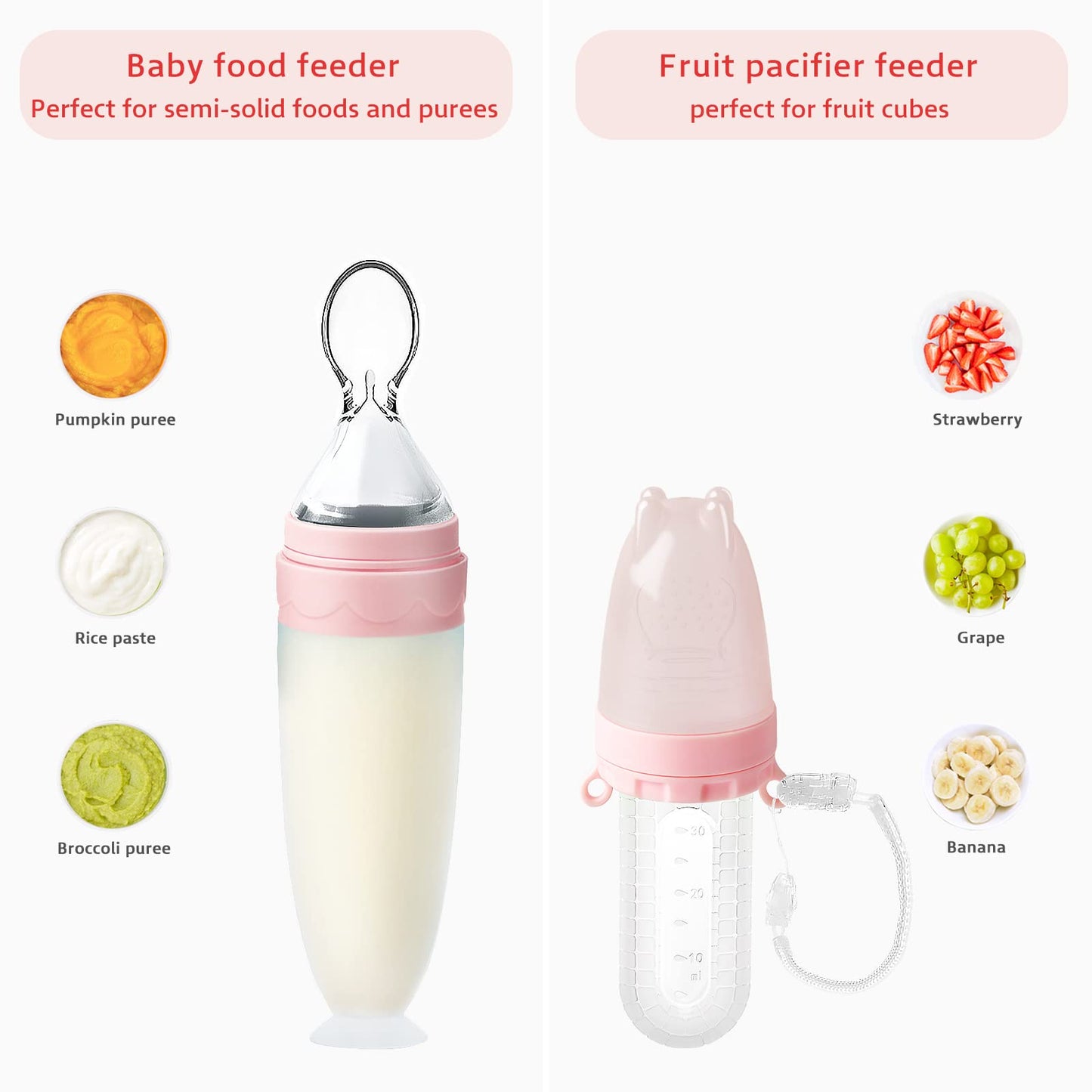 Termichy Baby Food Dispensing Spoon: Squeeze Feeder Dispenser For Baby - Self Feeding Bottle Spoon