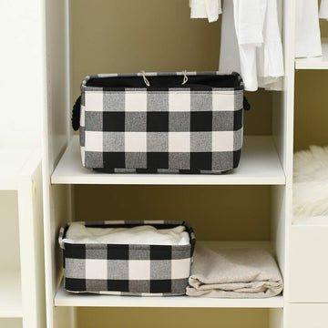 Inough Christmas Buffalo Plaid Storage Basket Low Gifts Baskets Christmas Basket For Kids Collapsible Toy Basket Farmhouse Decor