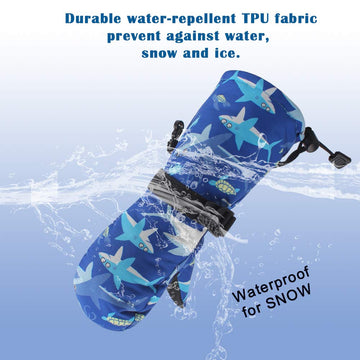 Winter Kids Waterproof Gloves For Boys Girls Snow Ski Toddler Baby Mittens Outdoor For Infant Teens 1-5T (Shark, M(2-4T))