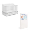 Graco Asheville 4-In-1 Convertible Crib W/Drawer-White Premium Foam Crib & Toddler Mattress