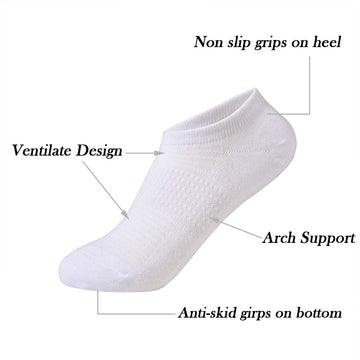 Jormatt 6 Pairs Toddler Little Girls Boys No Show Socks Thin Cotton Soft Anti Slip Low Cut Socks Breathable With Grips, White Xs