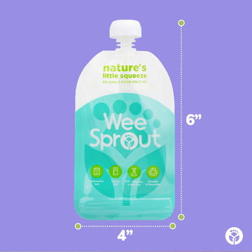 Weesprout Double Zipper Reusable Food Pouches (5 Fl Oz, Green)