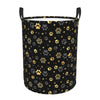 Gbuzozie Golden Dogs Animal Paws Round Laundry Hamper Storage Basket Toys Clothes Organizer Bin For Home Bathroom Bedroom Dorm N