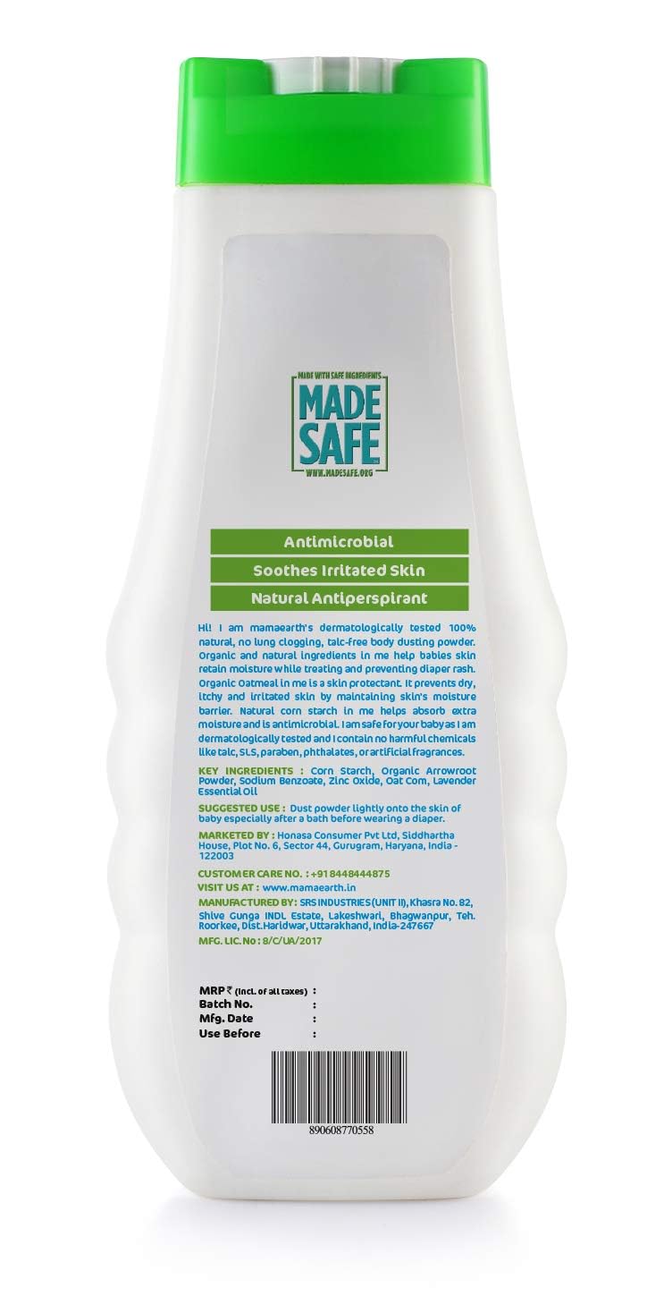 Mamaearth Dusting Powder For Babies | Gentle Talc-Free Baby Powder For Diaper Rash | With Natural Oatmeal Cornstarch & Arrowroot