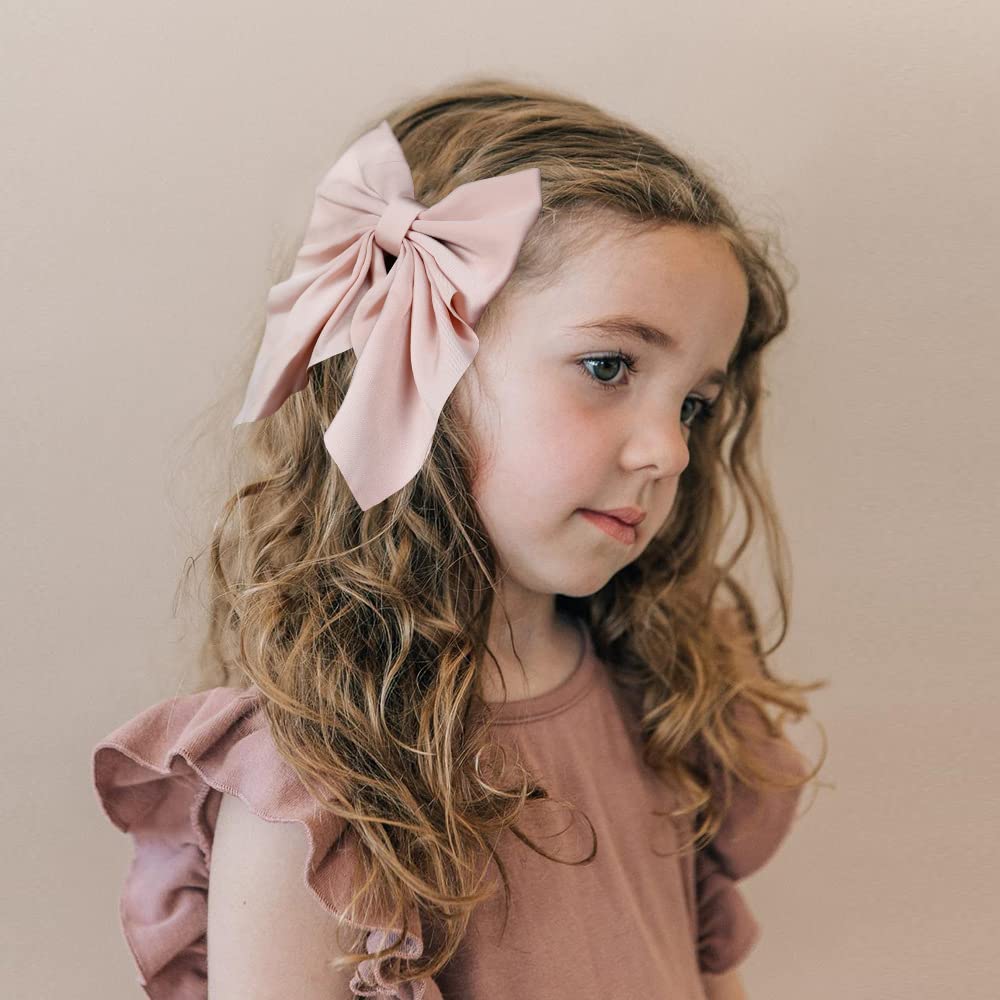 Alinmo 20Pcs 5' Fable Girls Hair Bows Satin Ribbon Hair Bows Clips Large Bows Alligator Clips Hair Barrettes Hair Accessories F