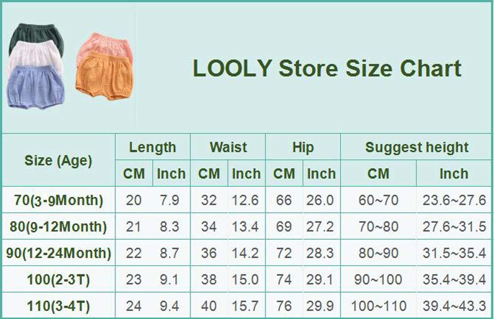 Looly Baby Bloomers Unisex Baby Girls Boys Cotton Linen Blend Shorts (100, White)