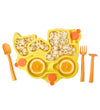Constructive Eating Plate Made In Usa | Constructive Baby | Kids Dinnerware Set, Yellow Truck Plate | Divided Suction Plates For