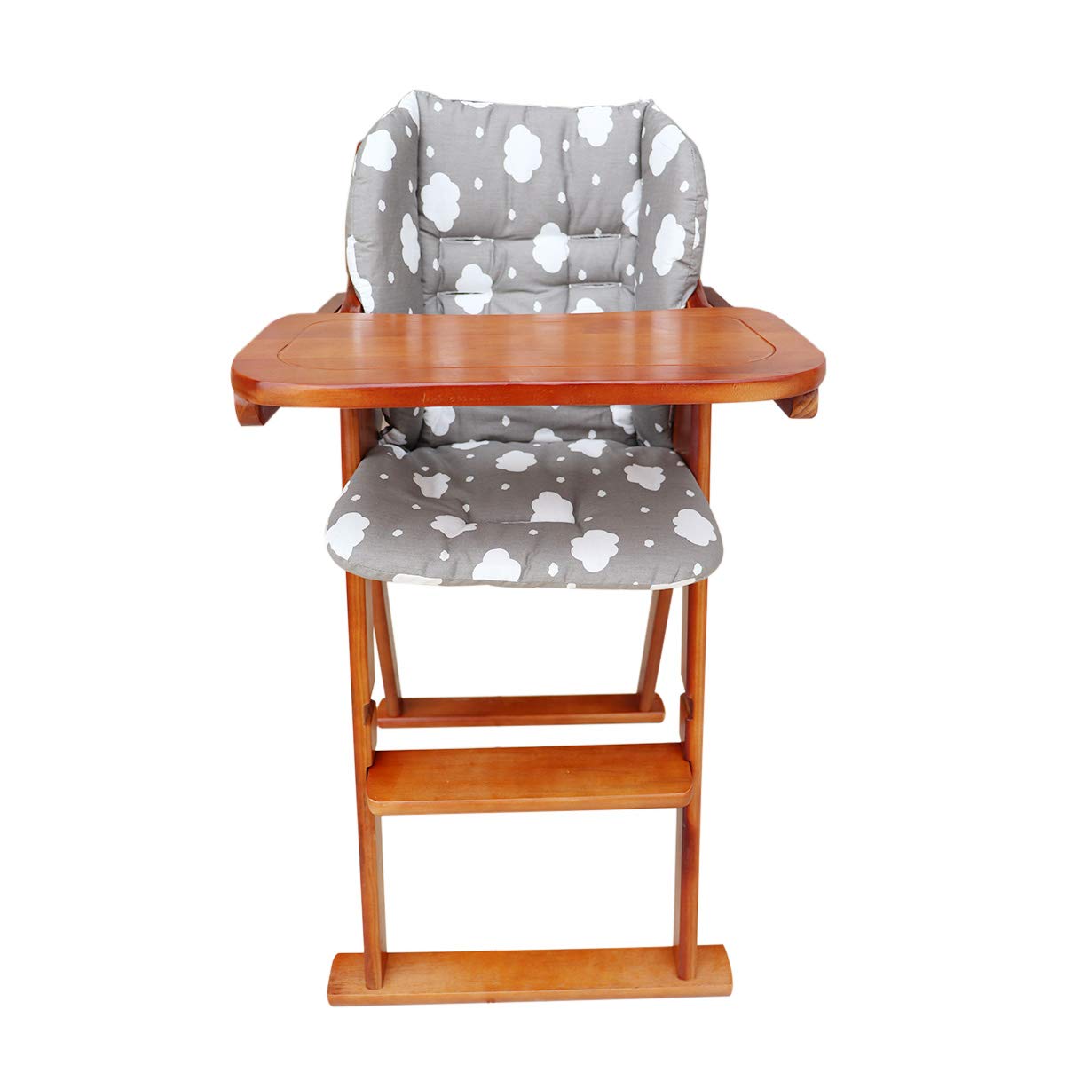 Twoworld High Chair Cushion, Large Thickening Baby High Chair Seat Cushion Liner Mat Pad Cover Breathable (Gray Clouds)