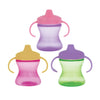 Nuby 2-Handle No-Spill Hard Spout Sippy Cup With Easy Grip - (3-Pack) 7 Oz - Baby Sippy Cup With Controlled Sipping For 6+ Month