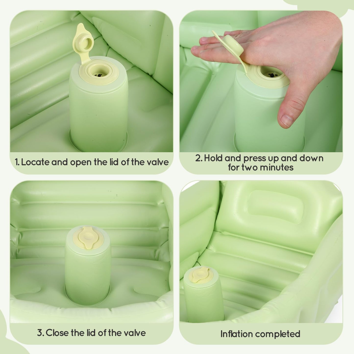 Mink Inflatable Bathtub For Toddlers - Portable Baby Tub With Collapsible Design For Easy Storage - Perfect For Newborns To Infa