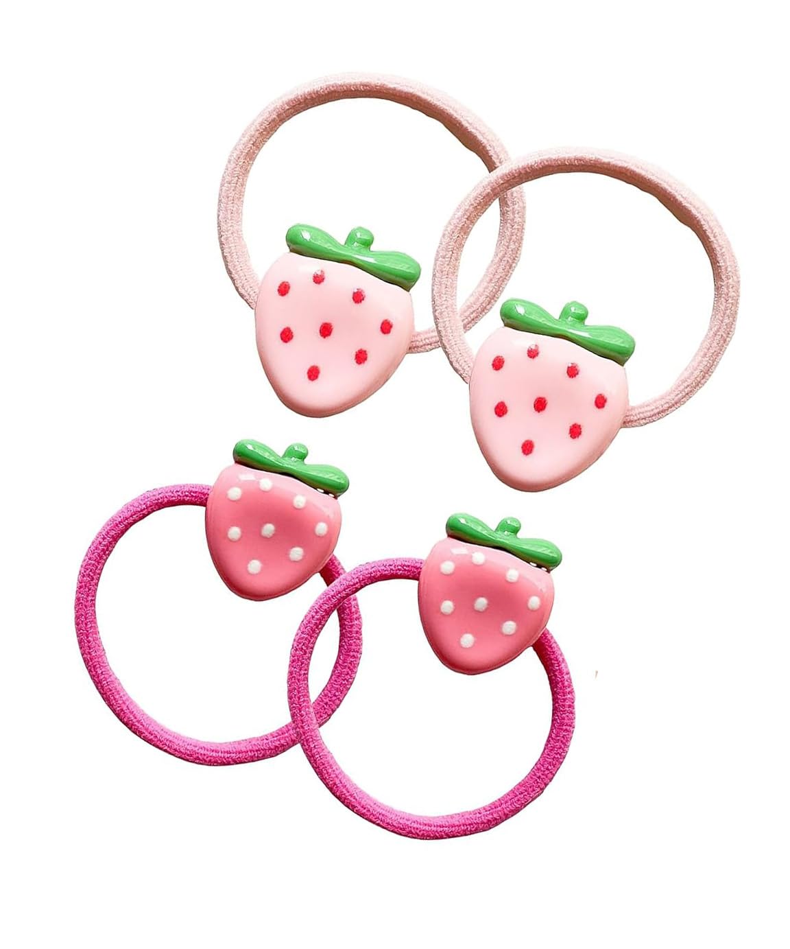 Strawberry Snap Clips Baby Girls Fruit Hair Bow Clips Strawberry Hair Ring Tie BBW24 (Set-E)