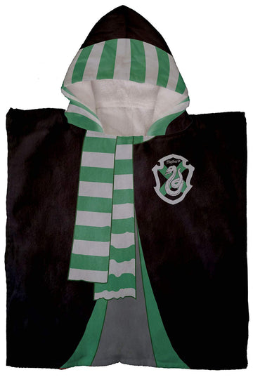 Jay Franco Harry Potter Slytherin Kids Bath/Pool/Beach Hooded Poncho - Super Soft & Absorbent Cotton Towel, Measures 28 X 28 Inc
