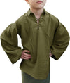 Eymitory Boys Medieval Pirate Shirt Kids Viking Renaissance Ruffle Shirt Halloween Scottish Jacobite Ghillie Costume Tops