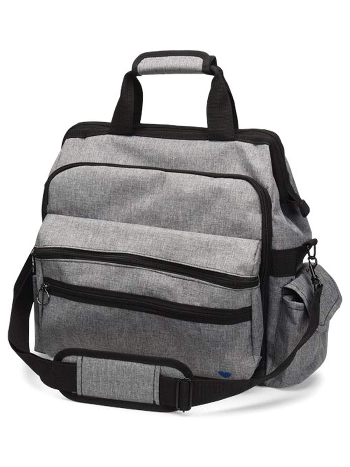 Nurse Mates Ultimate Nursing Bag | Multiple Compartments | Interior Laptop Compartment | Durable Zippers | Grey Linen
