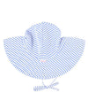 Rufflebutts Baby/Toddler Girls Periwinkle Blue Striped Seersucker Swim Hat - 0-12M