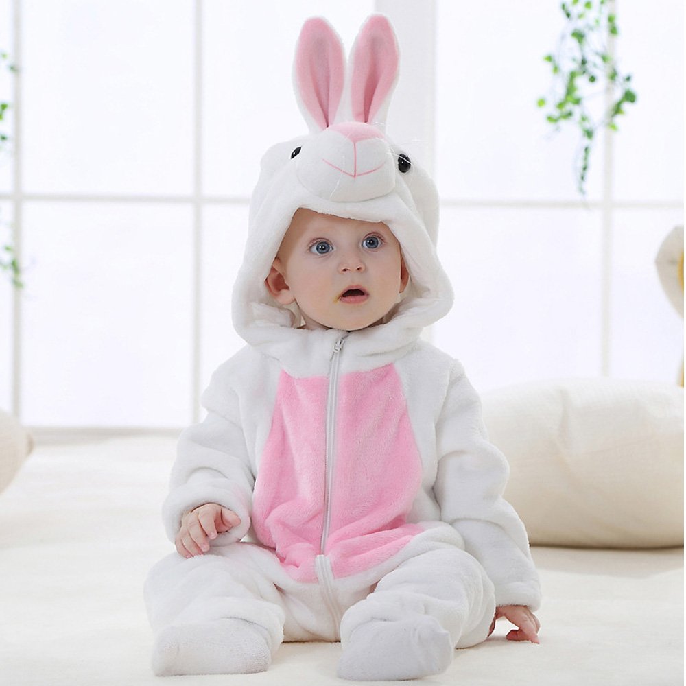 Qzerplay Unisex Unisex Baby Halloween Costumes Cartoon Outfit Homewear (110(For Ages 24-30Months), Bunny)