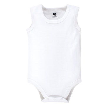 Hudson Baby Unisex Baby Cotton Sleeveless Bodysuits Heather Gray, 0-3 Months