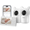 Iegeek Baby Monitor With 2 Cameras, Split-Screen Video Baby Monitor With Audio And 1080P Camera 4.3' Screen - Night Vision, Two