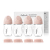 Gulicola Natural Glass Baby Bottle 4 Pack, Newborn Breastfeeding Bottles Set, Extra Slow Flow Nipples (Ss), Anti Colic, 0 Months
