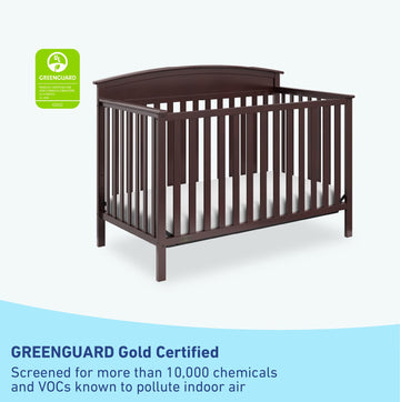 Graco Benton 5-In-1 Convertible Crib (Espresso) - Greenguard Gold Certified, Converts From Baby Crib To Toddler Bed, Daybed And