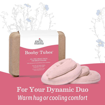Earth Mama Booby Tubes | Gel-Free Hot & Cold Compress Nursing Packs For Breastfeeding & Tender Breasts, 4.2-Ounce