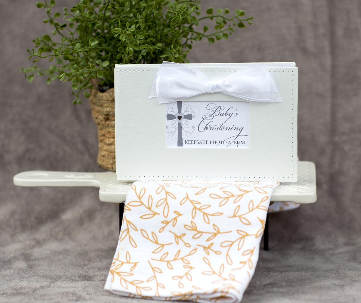 The Grandparent Gift Co. Growing In Faith Keepsake Photo Album, Baby Christening