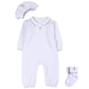 Hapiu Baby Boy Baptism Outfit With Hat Christening Outfit-Cross Detail, 9-12M, Pure White