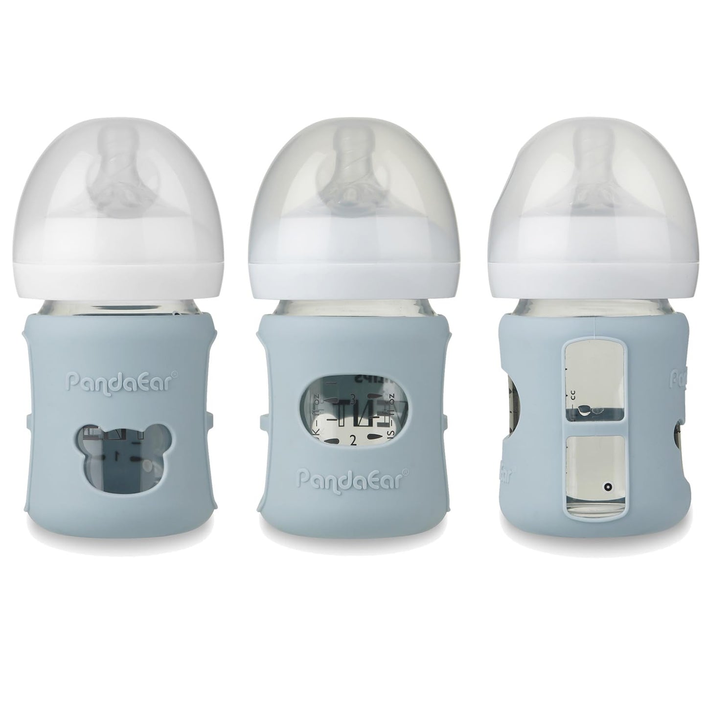 Pandaear 3 Pack Silicone Sleeves For Philips Avent Natural Glass Baby Bottles 4 Oz, Shatterproof Anti-Breakage And Heat Resistan