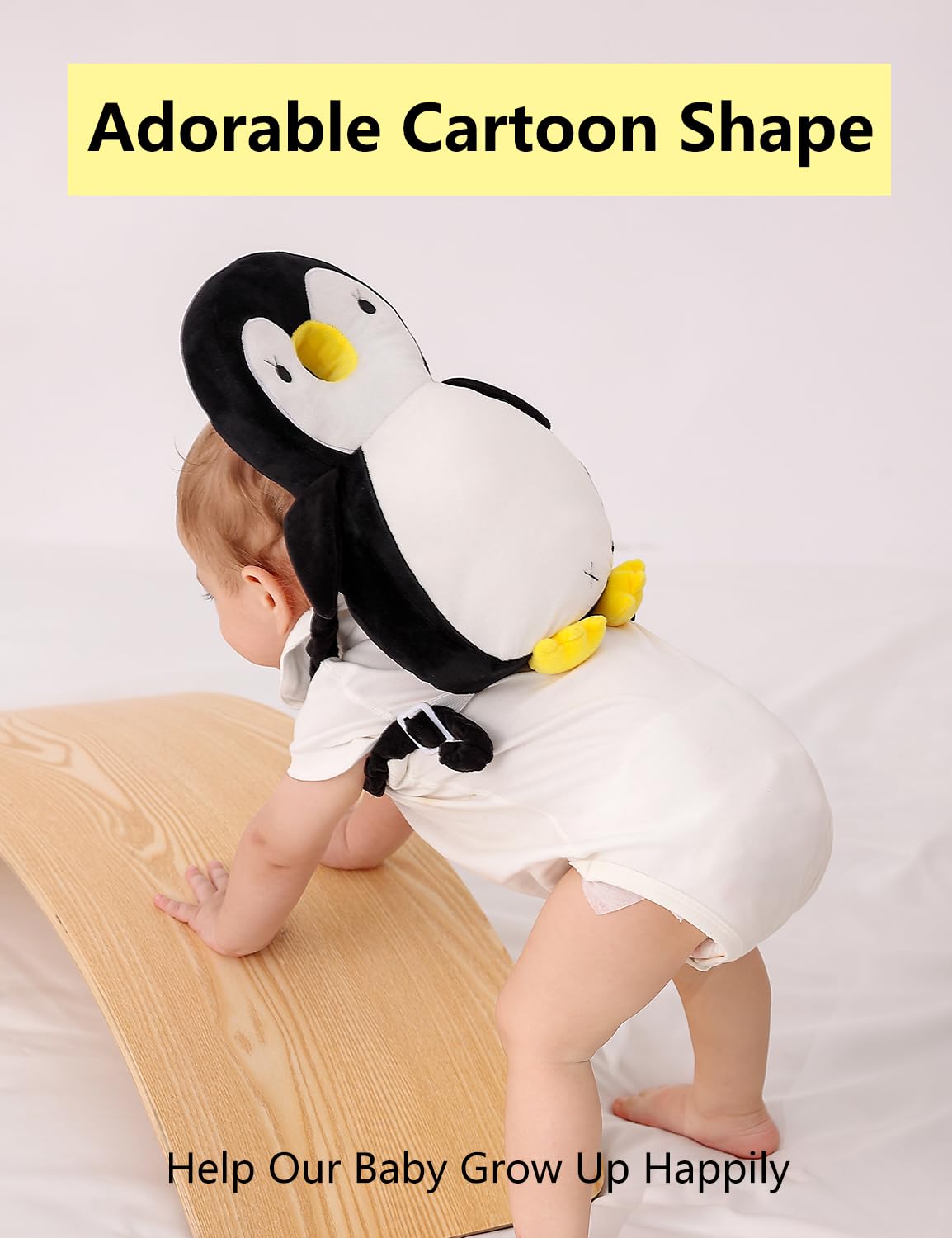 Toddler Baby Head Protection Cushion Backpack Wear,Penguin