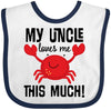 Inktastic Uncle Loves Me Childs Crab Baby Bib White And Navy 2Aacf