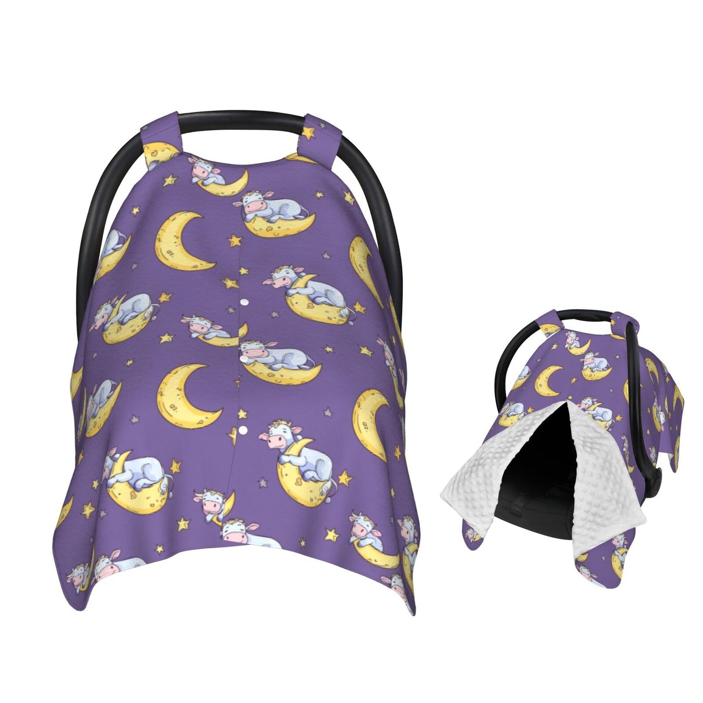Muishi Cows Sleeping Baby Car Seat Canopy Nursing Cover for Newborn Car Seat Breastfeeding Covers Blanket Newborn Shower Gift