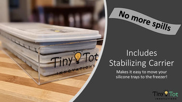 Breast Milk Freezer Storage Trays W/Carrier, 10-1Oz Bars, 2 Silicone Containers W/Silicone Lids And Carrier, Food Grade Silicone