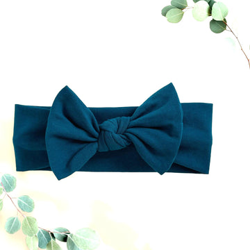 Babygiz Baby Girl Headbands-Infant,Toddler Cotton Handmade Hairbands With Bows Child Hair Accessories (Dark Blue)