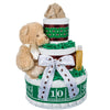 Lil' Baby Cakes Football Diaper Cake - Adorable Baby Boy Gift Using Size 1 Swaddler Diapers - Perfect For Baby Showers With Foot