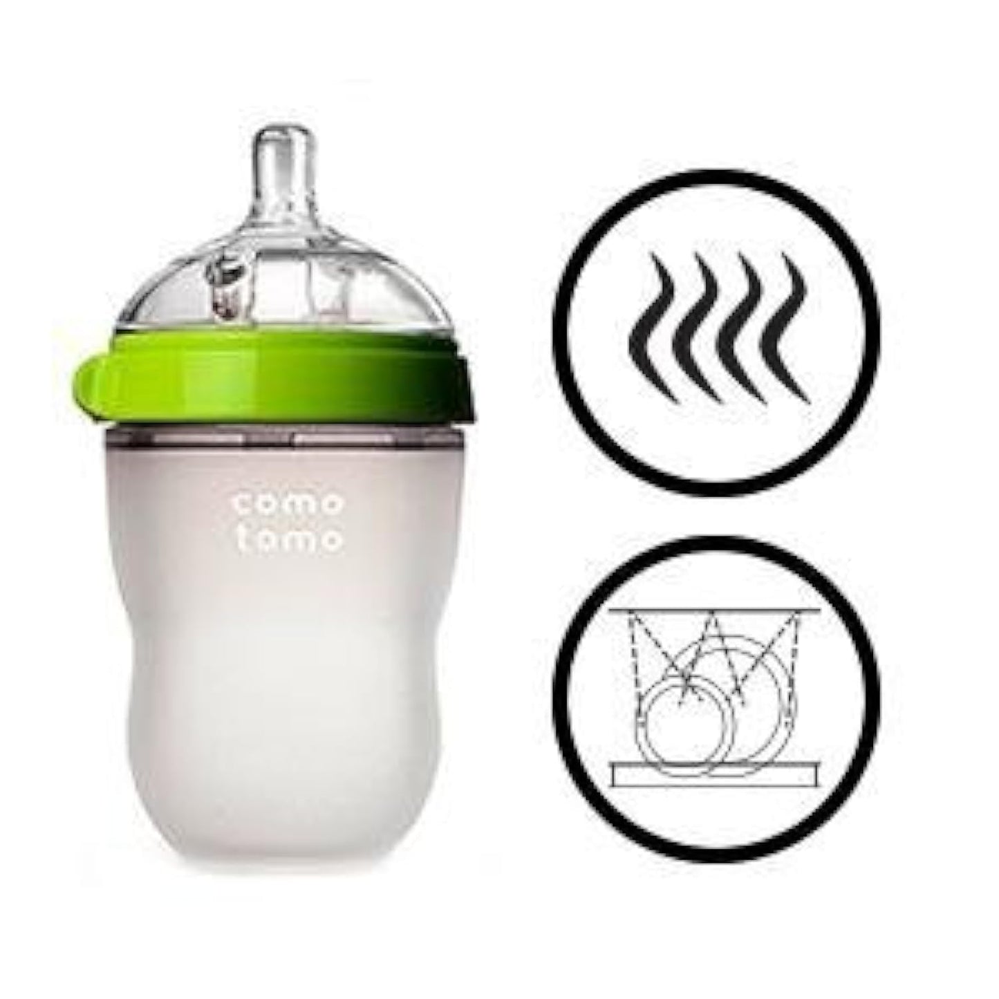 Comotomo Baby Bottle Single Pack, Green, 8oz