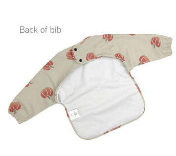 Gzmm Waterproof Baby Bibs,Infant Toddler Long Sleeve Feeding Bib With Food Catcher,Easy Clean & Washable(Pumpkin)