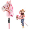 Greeily Hobby Horse, 30 to 50 Stick Horse for Cowboys Plush Handcrafted Hobby Horse on a Stick Real Pony Neighing and Galloping