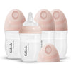 Gulicola Natural Pp Baby Breastfeeding Bottles Newborn Set 4 Pack, Extra Slow Flow Nipples, 0 Months +, 5 Oz - Pink