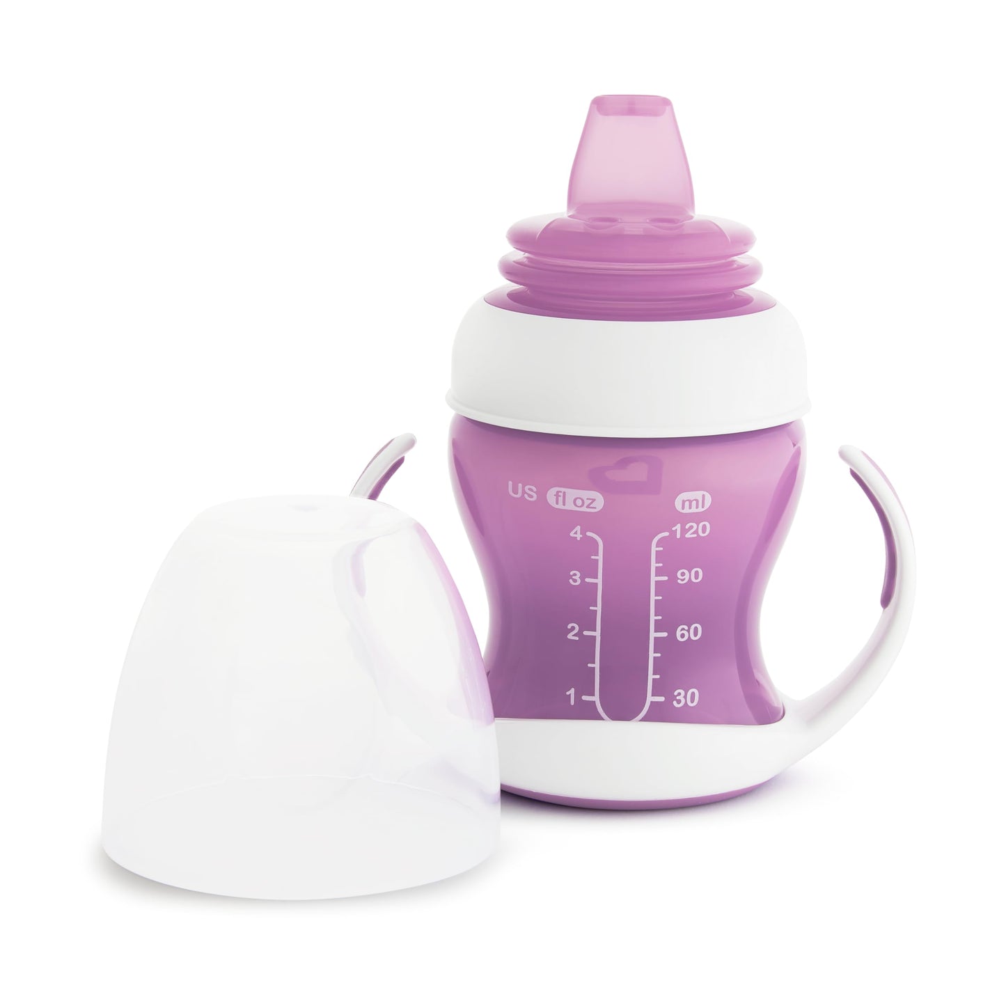 Munchkin Gentle Transition Sippy Trainer Cup, 4 Ounce, 2 Pack, Purple