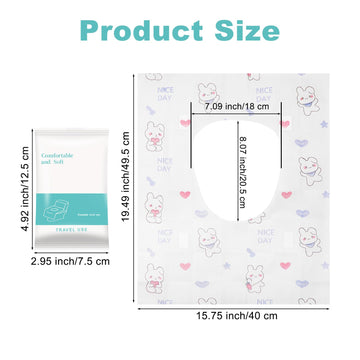 Krijuess 100 Packs Toddler Toilet Seat Covers Disposable, Disposable Toilet Seat Covers For Travel Waterproof Non-Woven, Travel